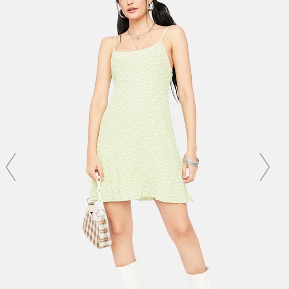 Dolls Kill Dresses & Skirts - Lime collect call floral mini dress NEW dolls kill